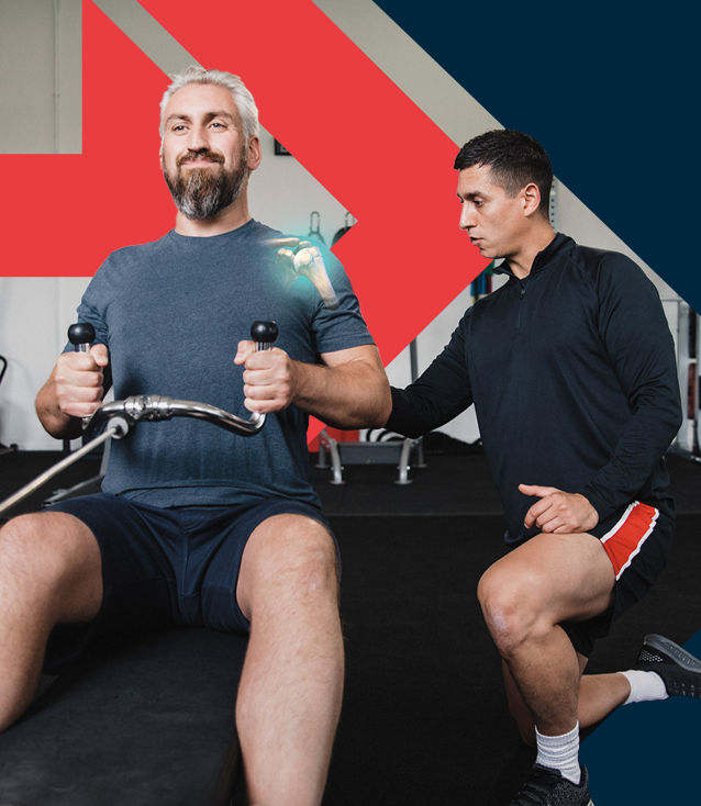 ACE Corrective Exercise Specialist helping client improve shoulder function